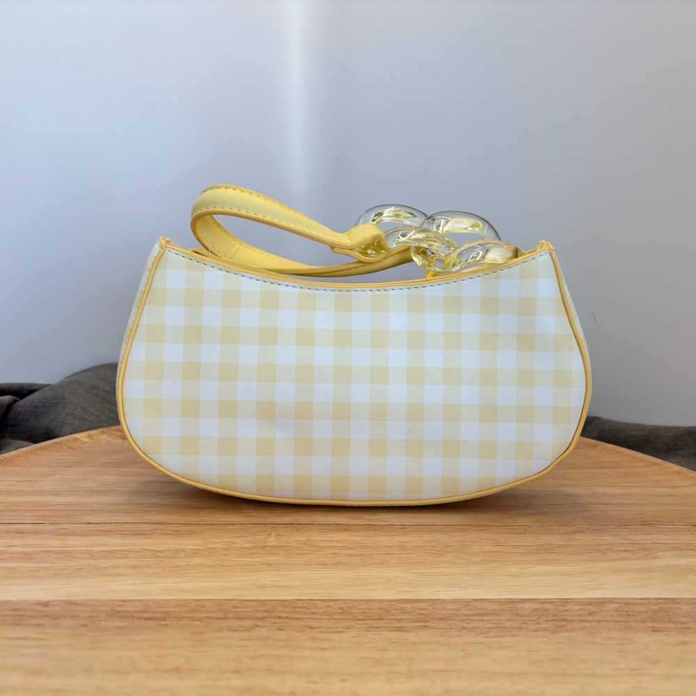 NOBO Yellow Checkered Women's Zip Shoulder Bag, NWT
